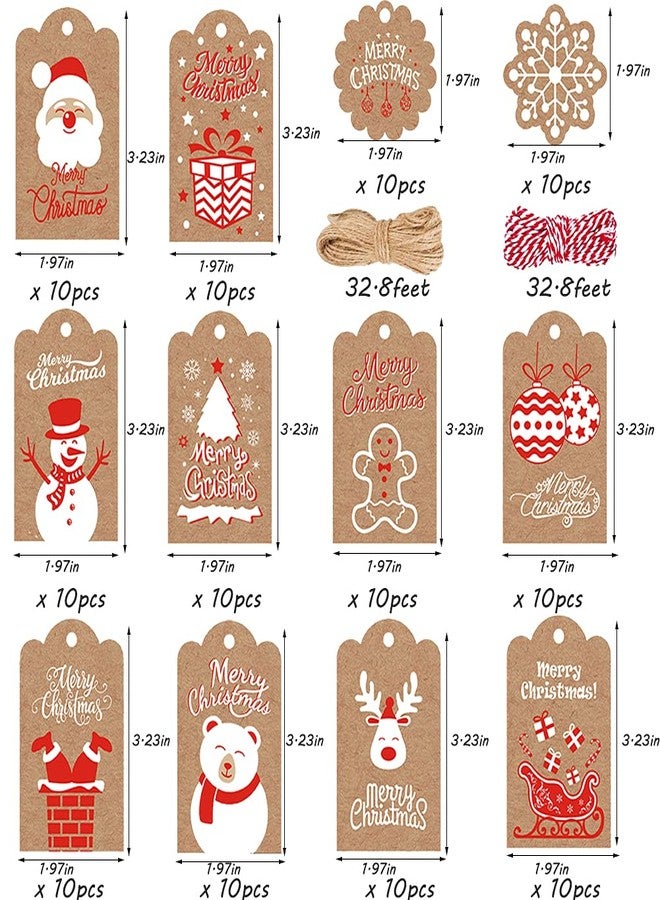 TrlaFy 120PCS Brown Kraft Paper Gift Tags - DIY Christmas Hanging Name Tags with Twine String - Wedding & Crafts - Image 5